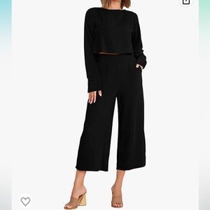 NWOT cropped linen blend set from Amazon